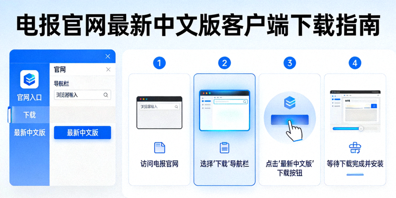 电报官网最新中文版客户端下载页面导航与步骤说明图